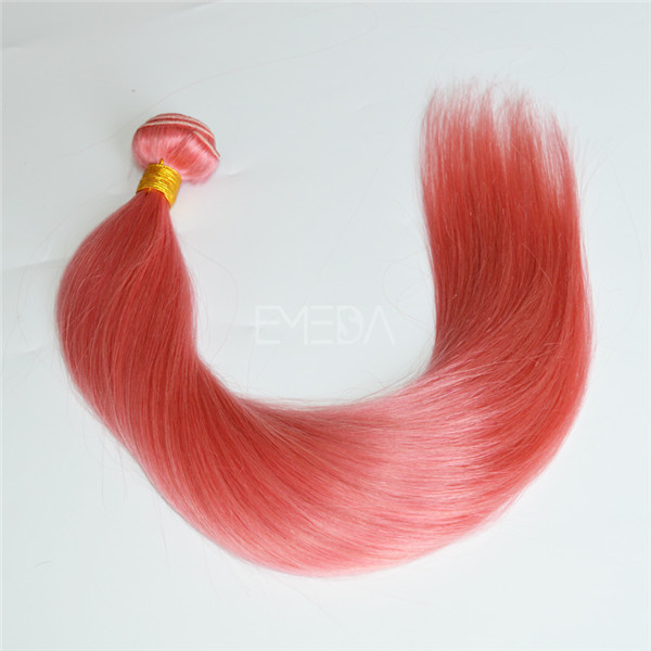 Pink color Brazilian hair bundles LJ140